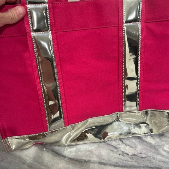 Rare Pink Canvas Tory Burch Tote Bag with Gold Accents - Picture 16 of 16